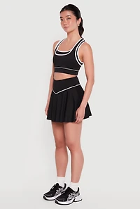 Double Layered Contrast Trim Sports Bra
