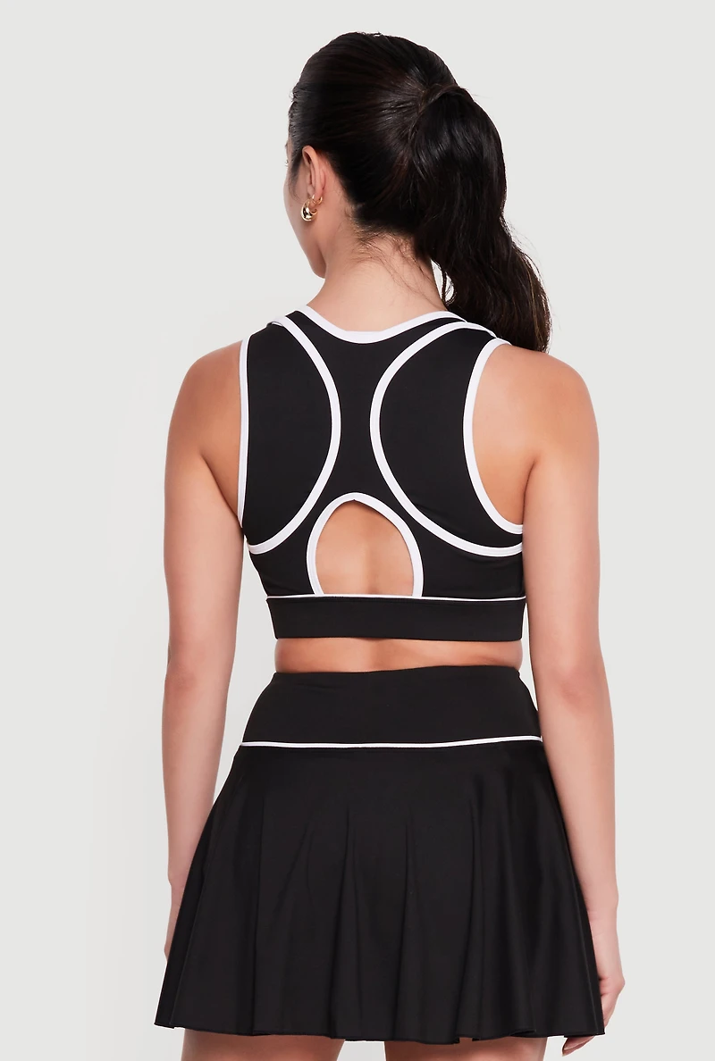 Double Layered Contrast Trim Sports Bra