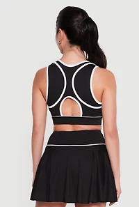 Double Layered Contrast Trim Sports Bra