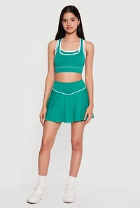 Double Layered Contrast Trim Sports Bra