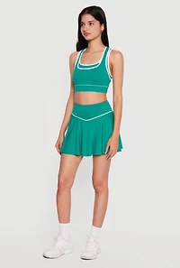 Double Layered Contrast Trim Sports Bra
