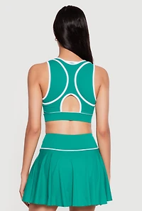 Double Layered Contrast Trim Sports Bra