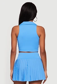 Cropped Sleeveless Polo Top