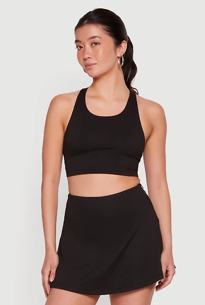 Contrast Trim Detail Racerback Sports Bra