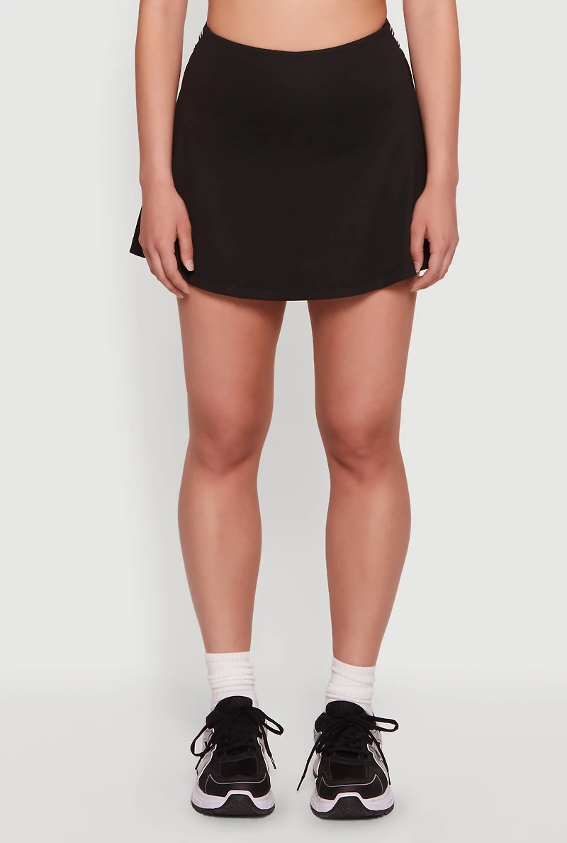 Contrast Trim Skirt with Cell Phone Pocket Shorts Lining
