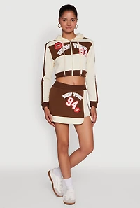 Womens Trendy New York Graphic Cropped Hooded Sweatshirt, Multi,