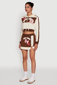 Womens Trendy New York Graphic Cropped Hooded Sweatshirt, Multi,