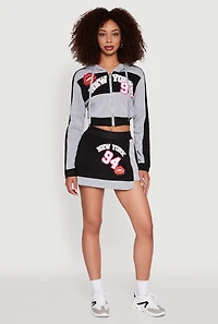 Womens New York 94 Graphic High Waisted Skort, L