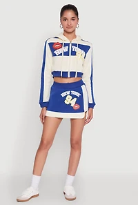 Womens New York 94 Graphic High Waisted Skort, Blue, Size S