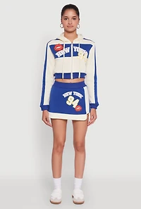 Womens New York 94 Graphic High Waisted Skort, Blue, Size S