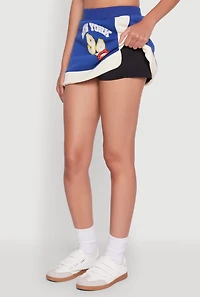 Womens New York 94 Graphic High Waisted Skort, Blue, Size S
