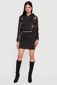 Toggle Drawstring Waist Camo Cargo Pocket Skirt