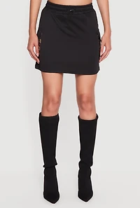 Toggle Drawstring Waist Camo Cargo Pocket Skirt
