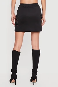Toggle Drawstring Waist Camo Cargo Pocket Skirt