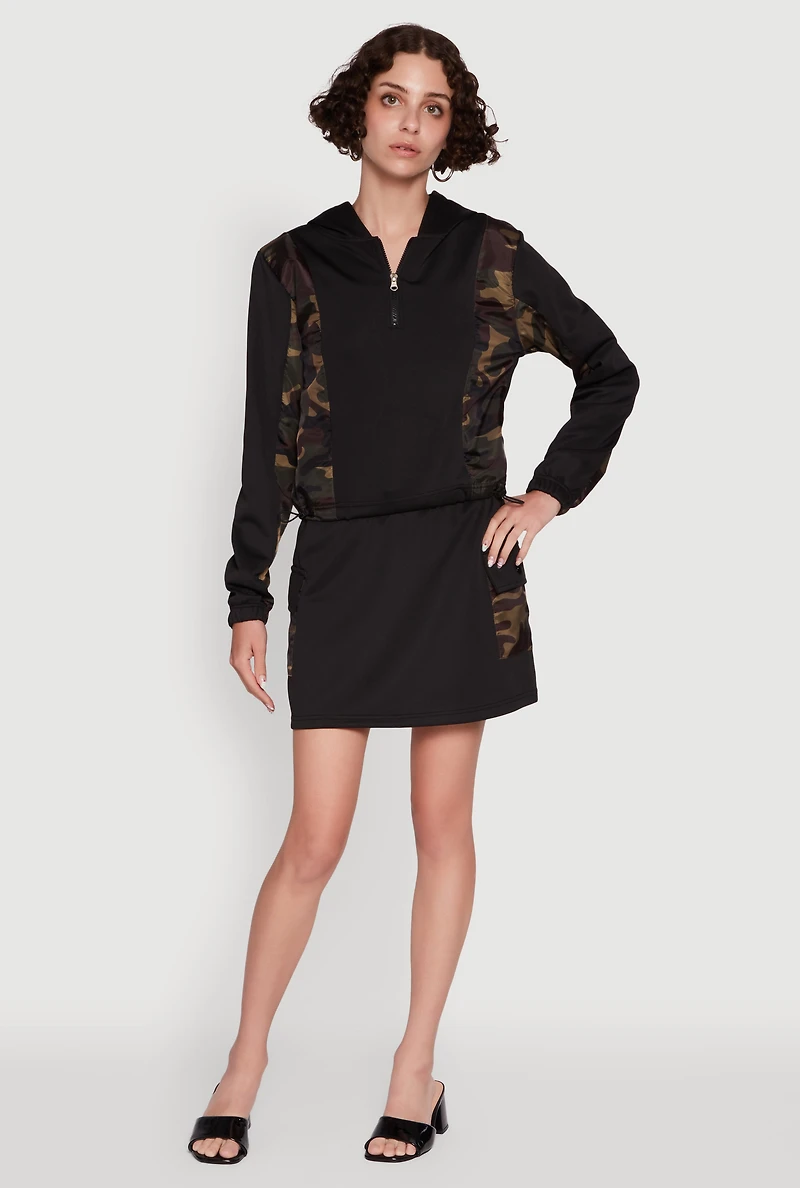 Color Block Quarter Zip Hoodie