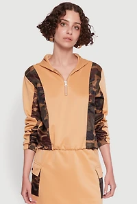 Color Block Quarter Zip Hoodie