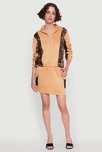 Color Block Quarter Zip Hoodie