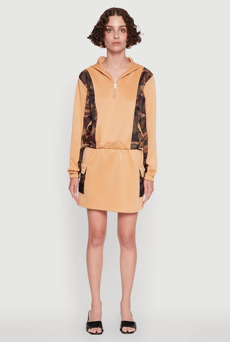 Color Block Quarter Zip Hoodie