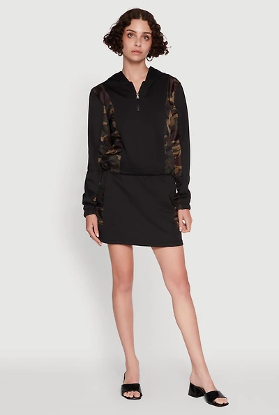 Trendy Drawstring Waist Cargo Skirt