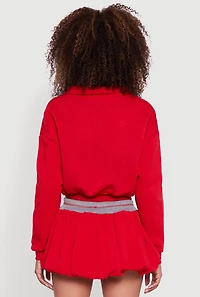 Womens Best On The Court Graphic Cropped Sweatshirt, Red, Size XL