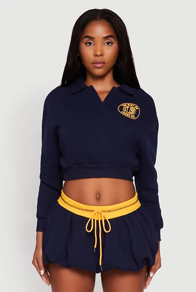 Womens Best On The Court Graphic Cropped Sweatshirt,