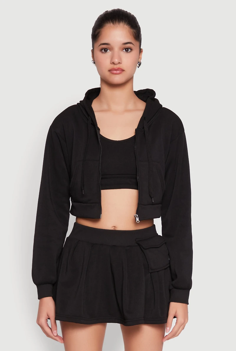 Womens Long Sleeve Hooded Sweatshirt and Tank Top, M