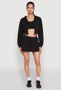 Womens Long Sleeve Hooded Sweatshirt and Tank Top, S