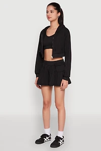 Womens Long Sleeve Hooded Sweatshirt and Tank Top,