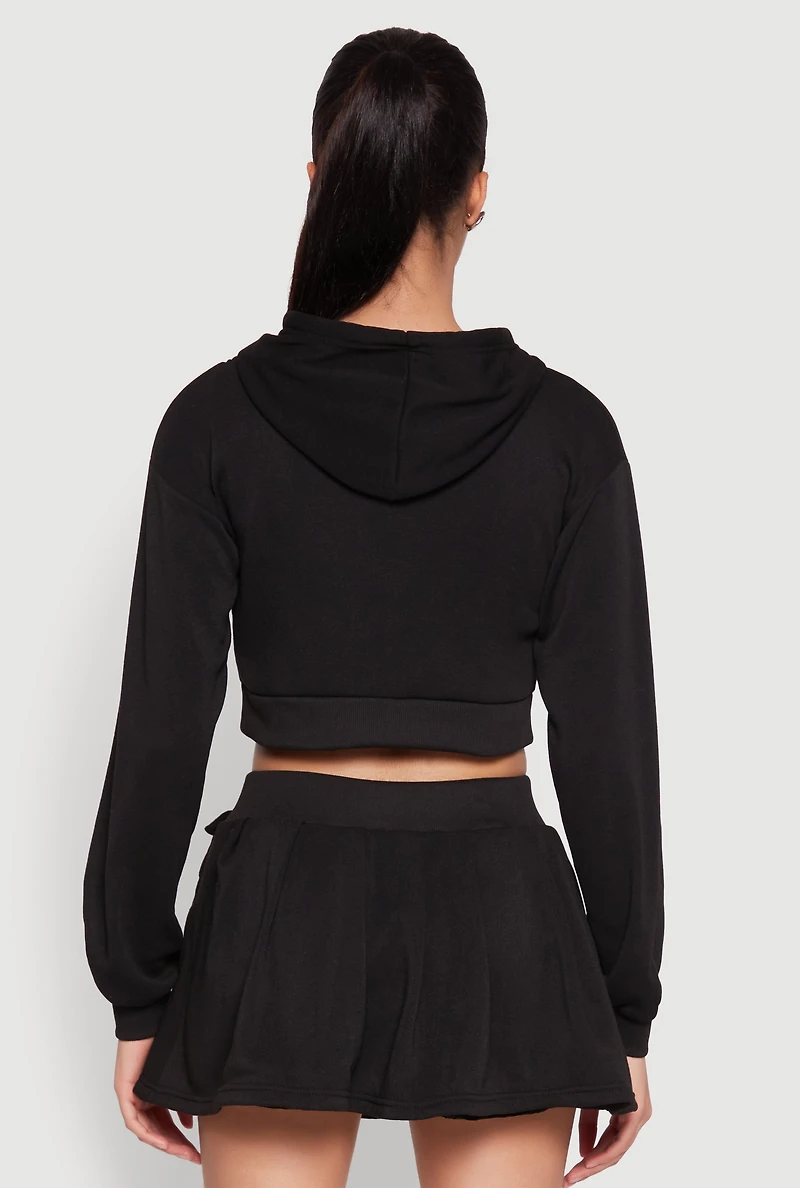 Womens Long Sleeve Hooded Sweatshirt and Tank Top, M