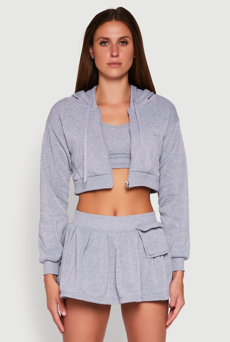 Long Sleeve Hooded Sweatshirt and Tank Top