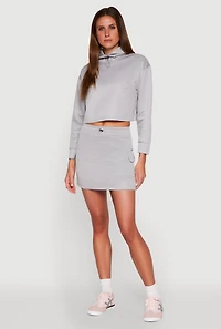 Womens Long Sleeve Hooded Sweatshirt, Grey, Size M