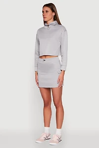 Womens Long Sleeve Hooded Sweatshirt, Grey, Size M