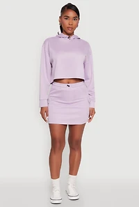 Womens Long Sleeve Hooded Sweatshirt, Purple, Size M