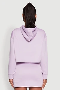 Womens Long Sleeve Hooded Sweatshirt, Purple, Size M