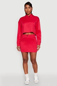 Womens Long Sleeve Hooded Sweatshirt, Red, Size M