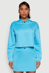 Womens Long Sleeve Hooded Sweatshirt, L