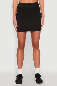 Womens Toggle Drawstring Cargo Skort,