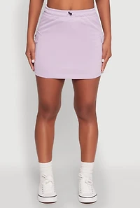 Womens Toggle Drawstring Cargo Skort, Purple, Size L