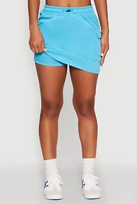Womens Toggle Drawstring Cargo Skort, Blue, Size S