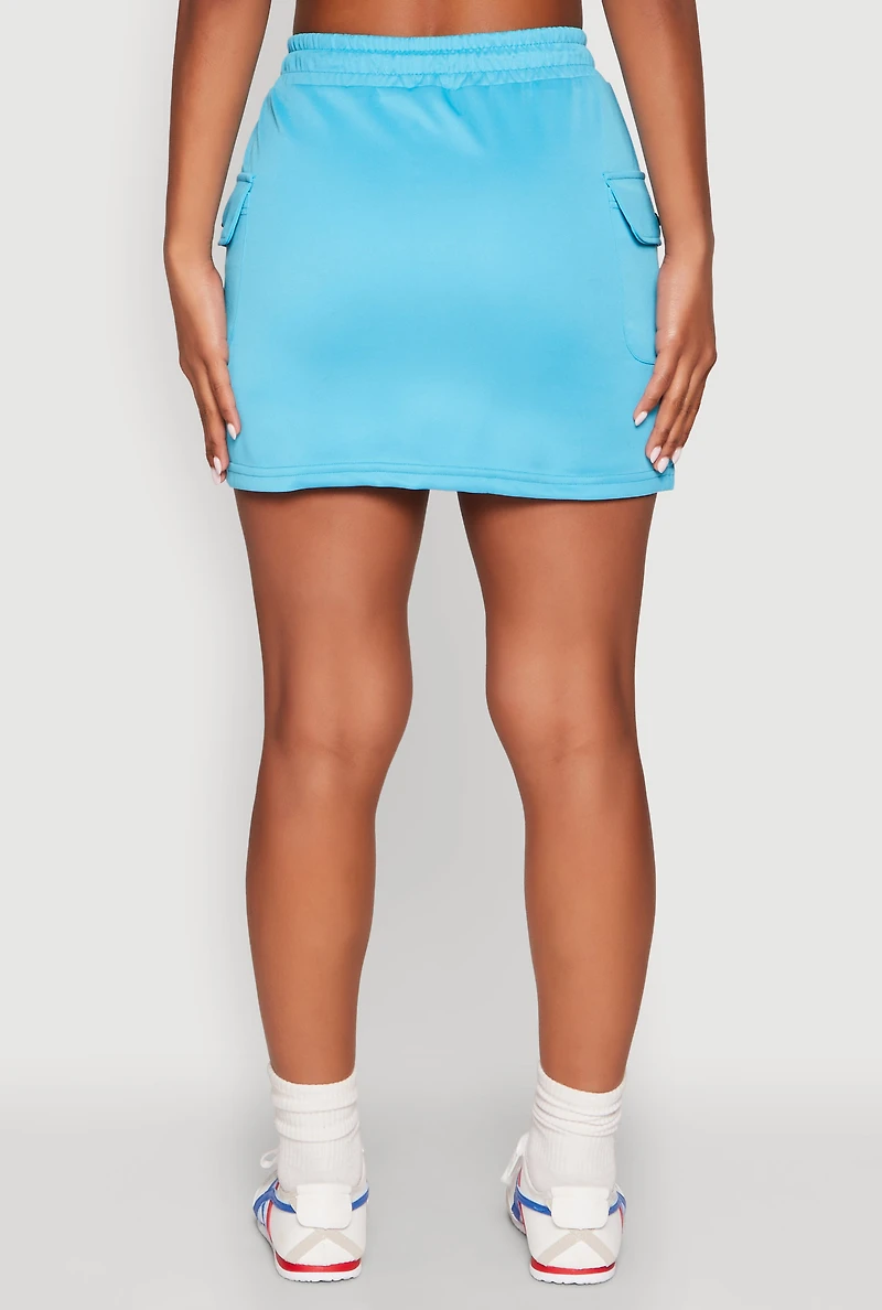 Womens Toggle Drawstring Cargo Skort, Blue, Size S