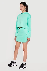 High Waisted Toggle Drawstring Mini Cargo Skort