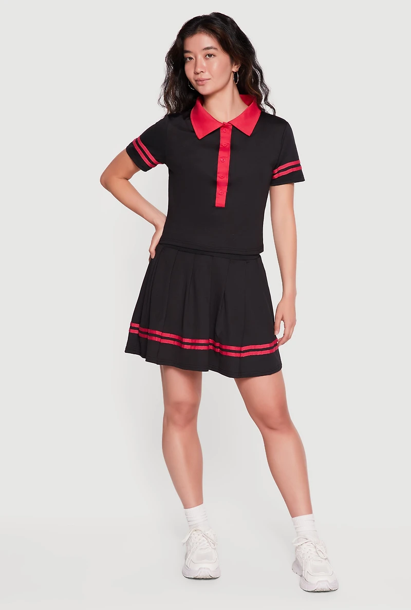 Contrast Trim Polo Top