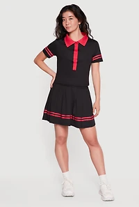 Contrast Trim Polo Top