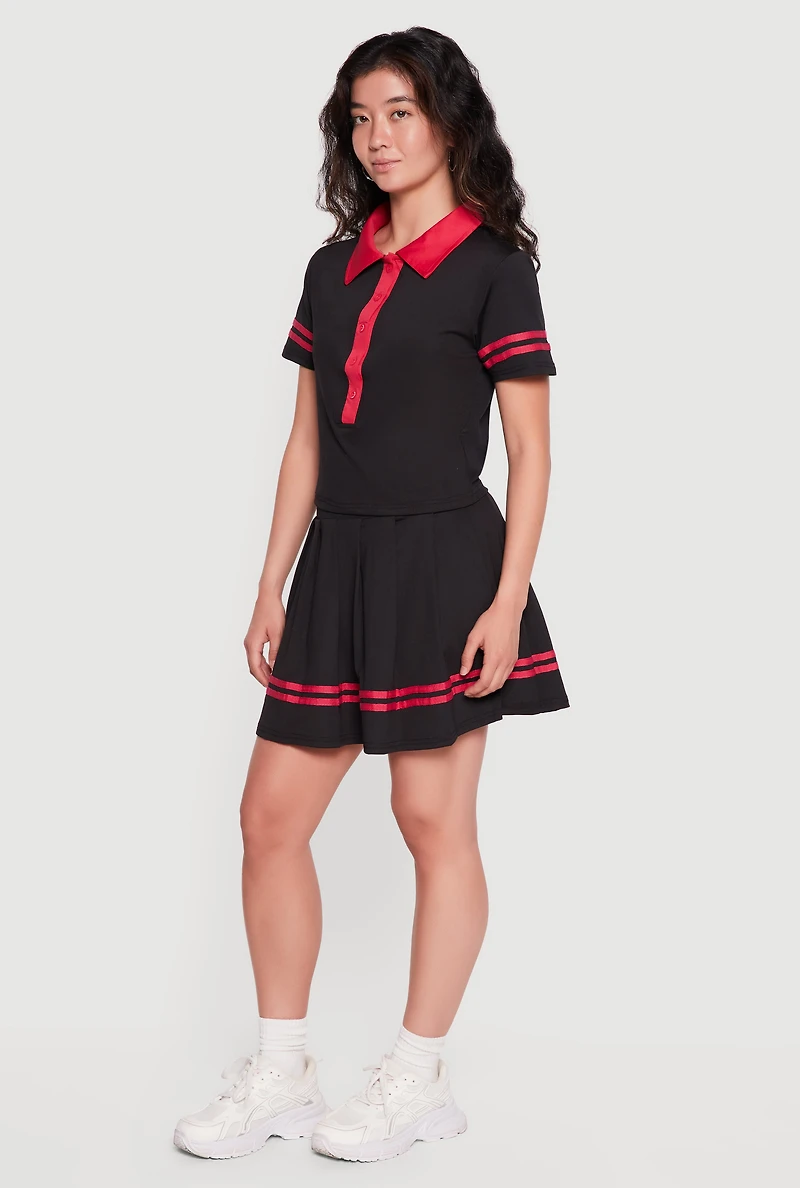 Contrast Trim Polo Top