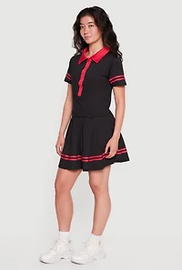Contrast Trim Polo Top