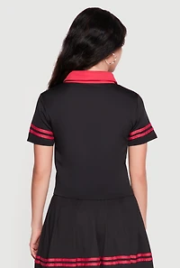 Contrast Trim Polo Top