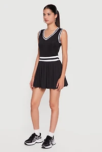 Contrast Trim Tennis Dress with Shorts Lining