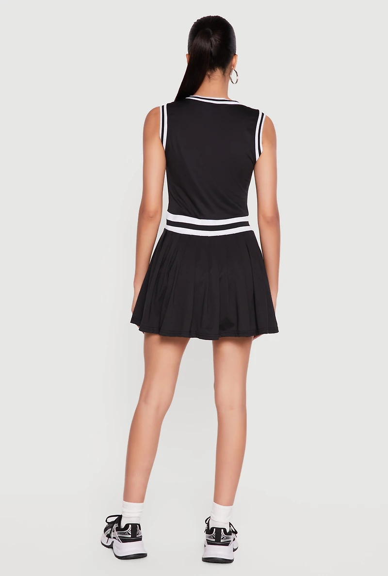 Contrast Trim Tennis Dress with Shorts Lining