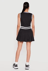 Contrast Trim Tennis Dress with Shorts Lining