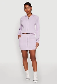 Fleece Lined Zip Front Skirt